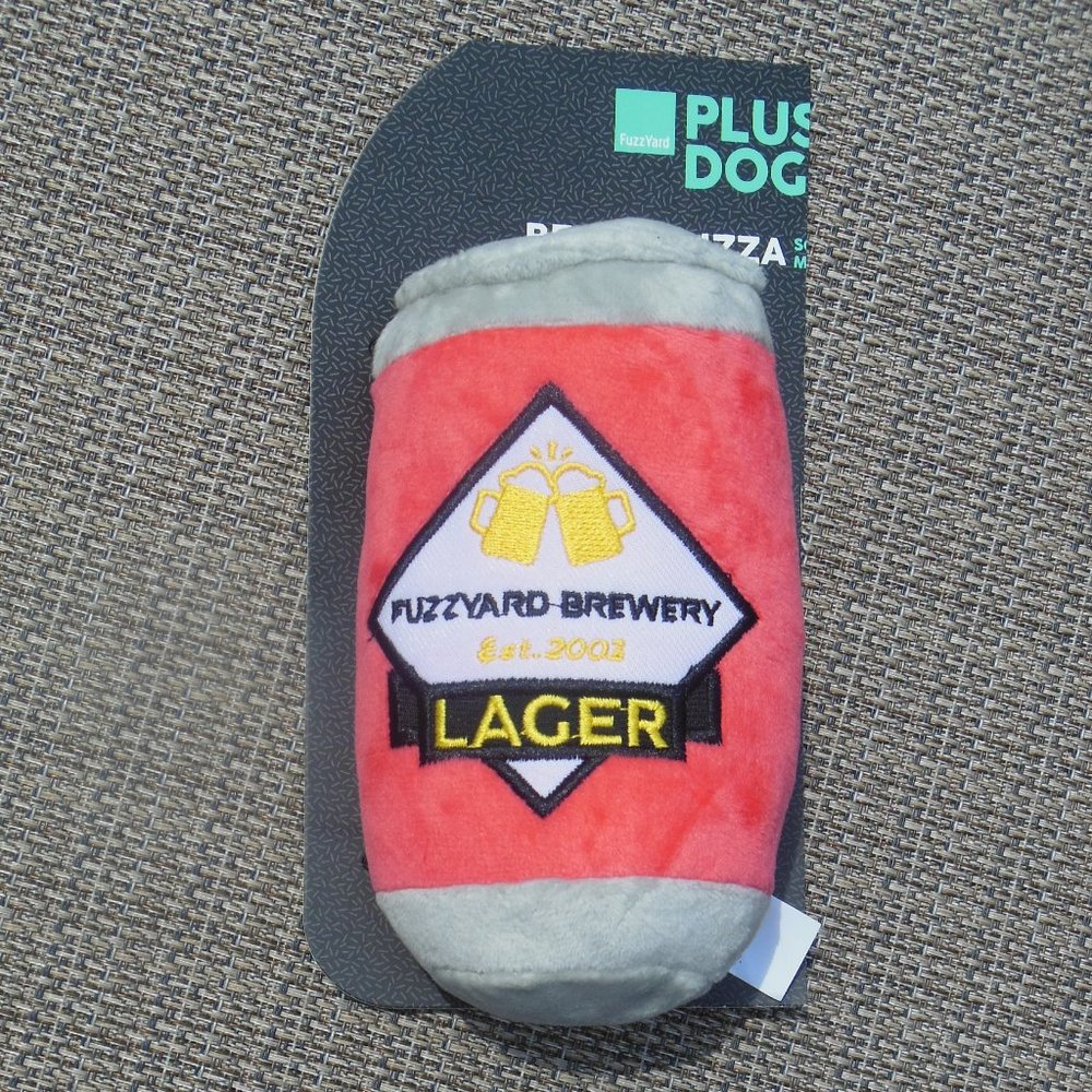 Plush Beer Can Dog Toy